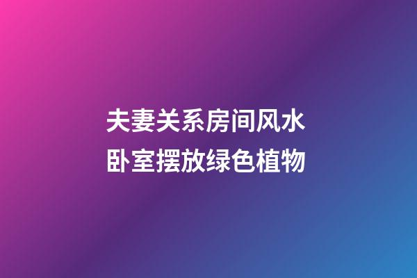 夫妻关系房间风水 卧室摆放绿色植物
